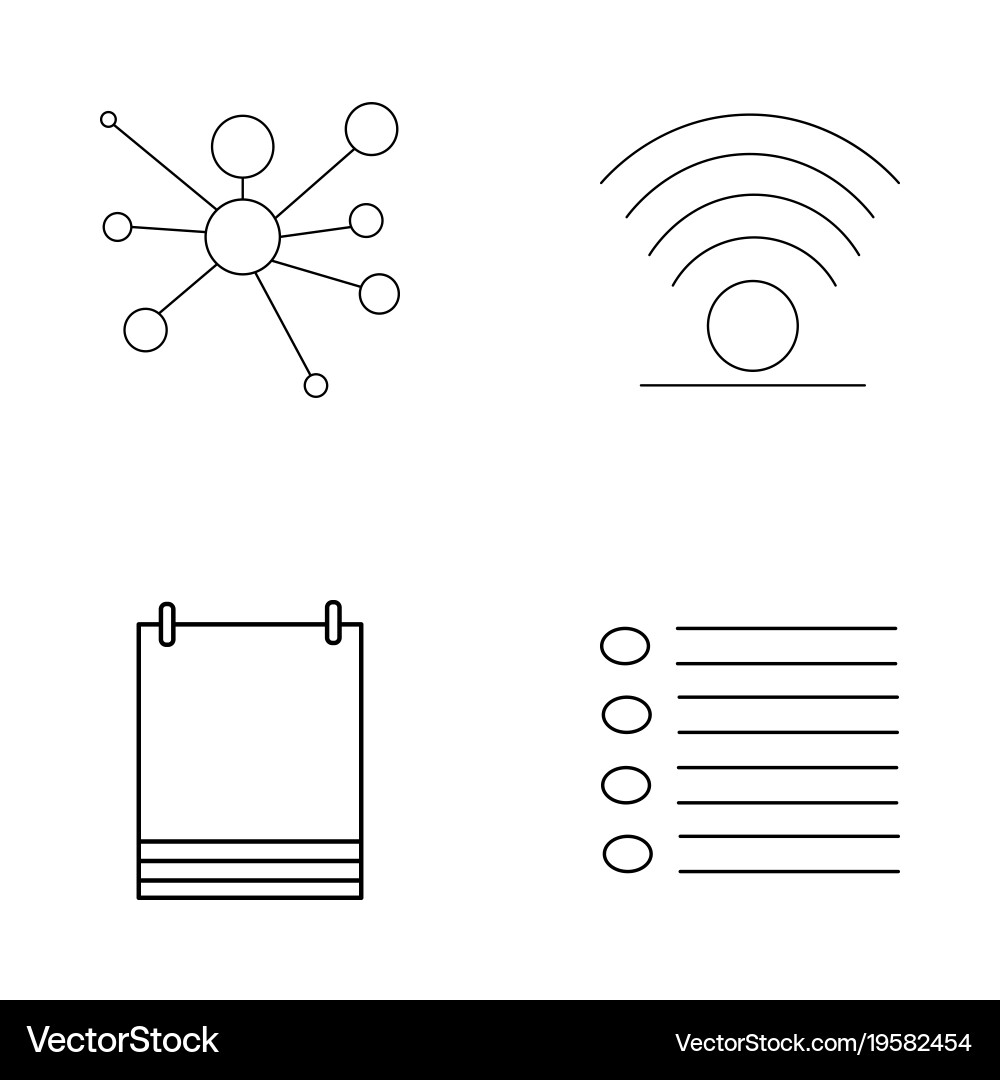 Basic elements outline icons set linear icon vector image
