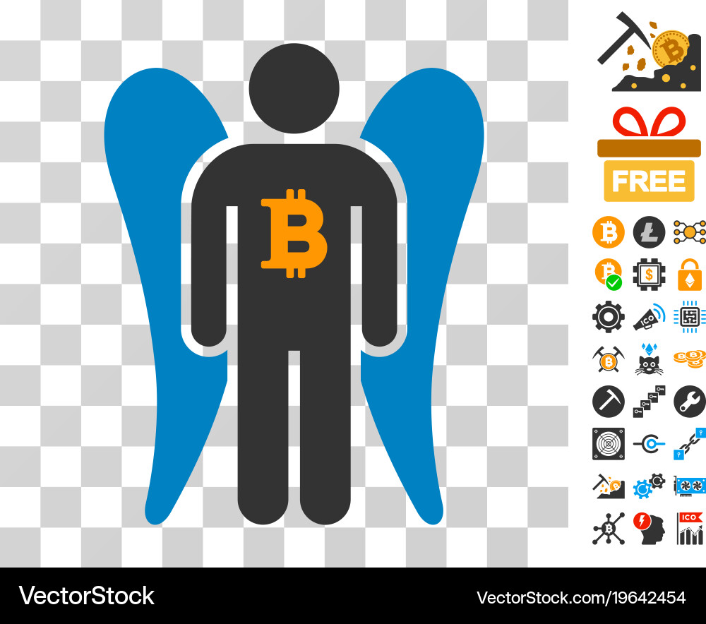 Bitcoin Angel Investor Icon – Royalty-Free Vector | VectorStock