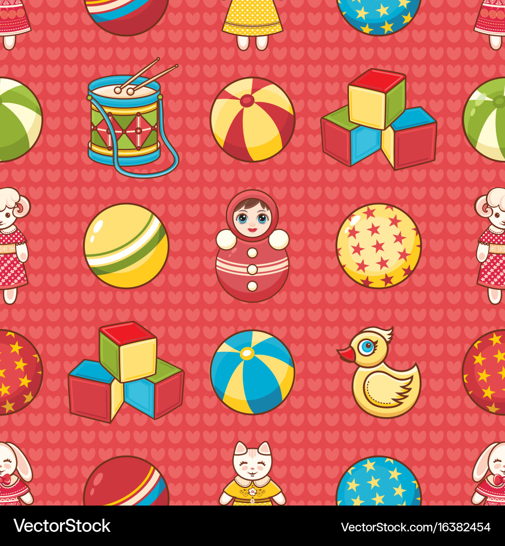 Child toy seamless pattern design element Vector Image