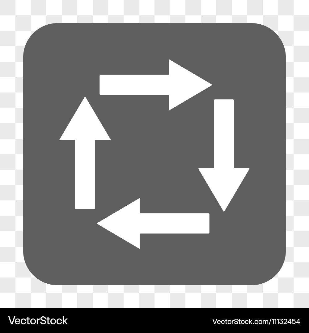 Circulation arrows rounded square button vector image