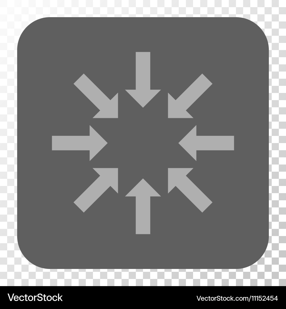 Collapse arrows rounded square button vector image
