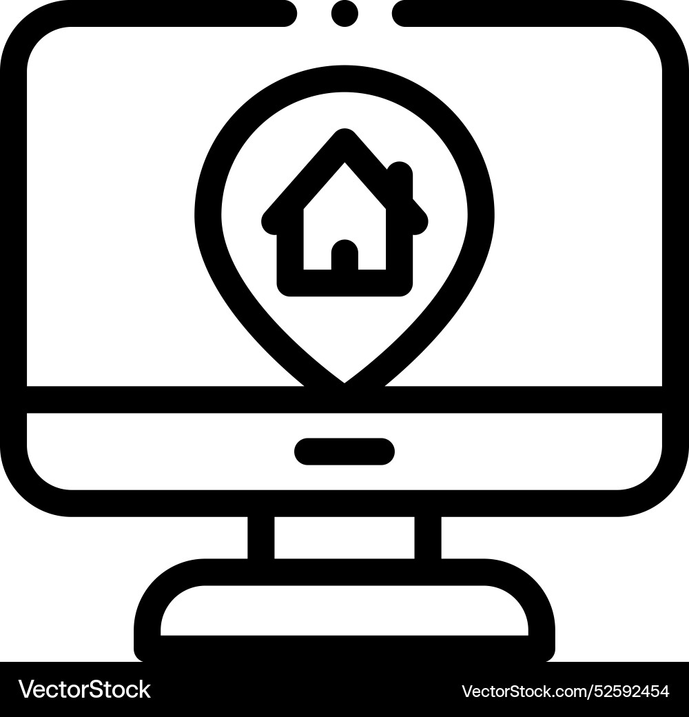 Computer icon thin linear style design isolated Computer icon thin linear style design isolated vector image