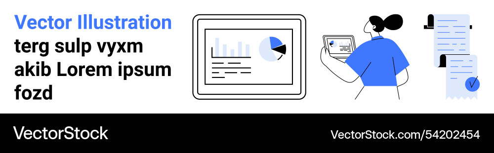 Data analysis and documentation with charts Data analysis and documentation with charts vector image