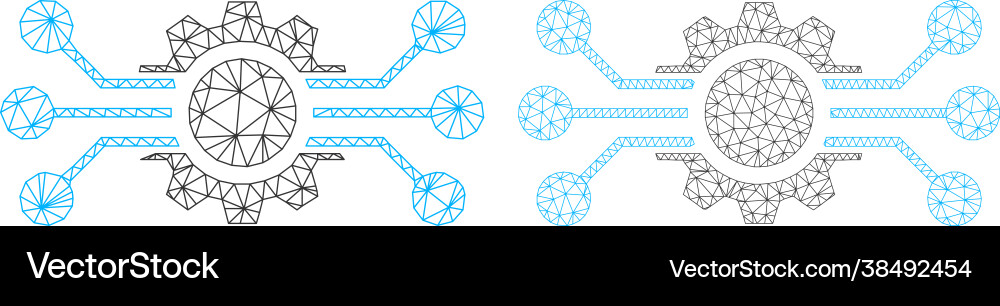 Digital machine icons - triangular mesh Digital machine icons - triangular mesh vector image