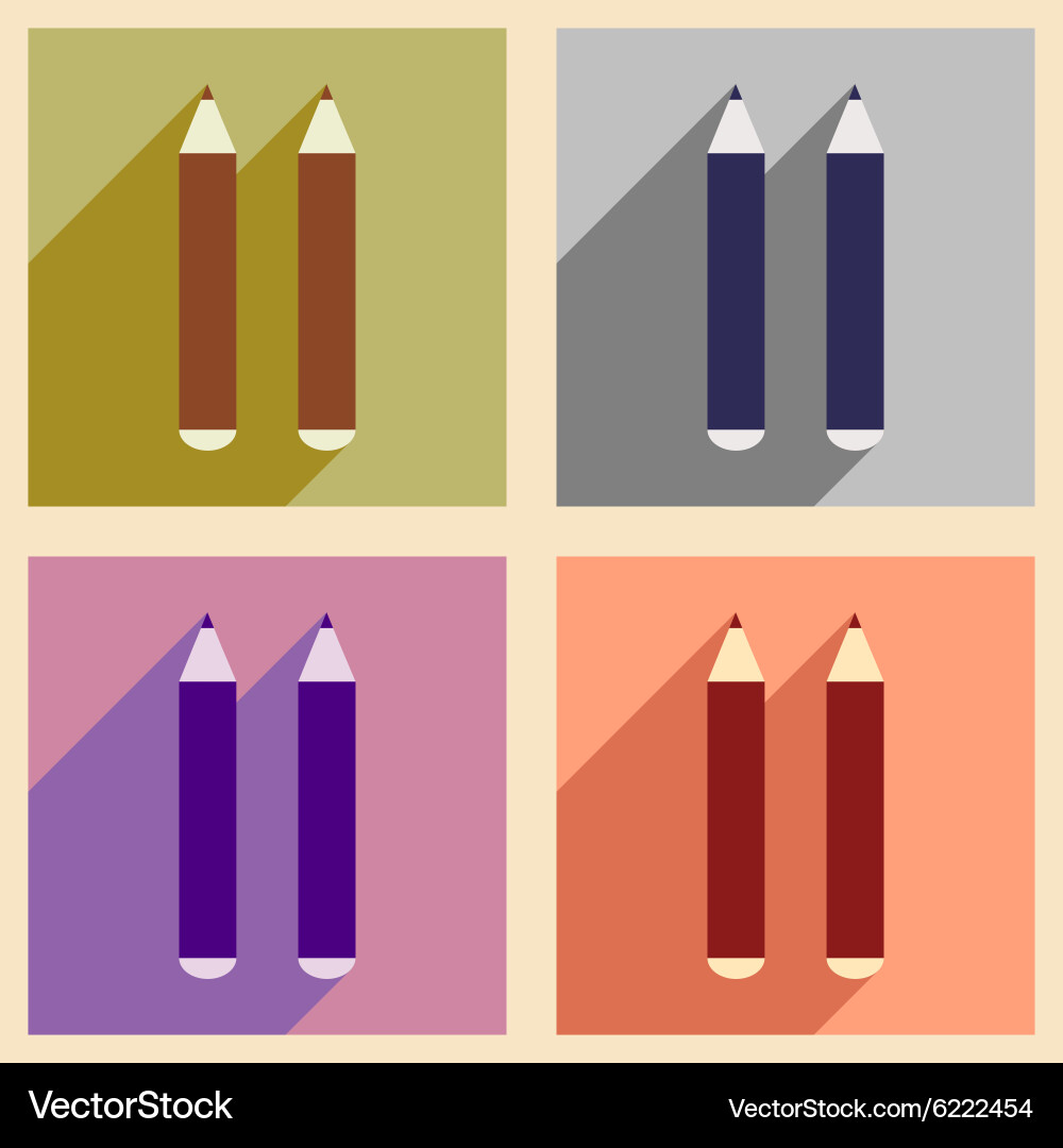 Flat with shadow concept and mobile application Vector Image