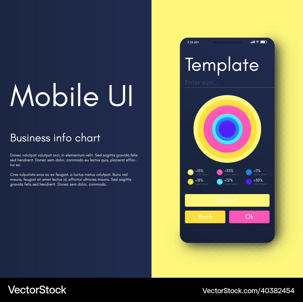 Graphics infographics with mobile phone template Vector Image