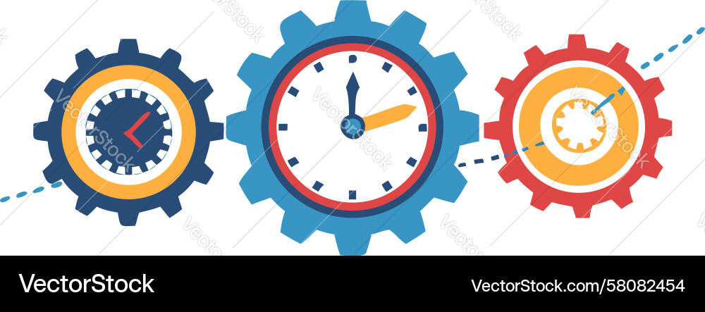 Interlocking Gears & Clockwork Vector Image