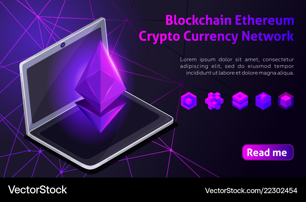 Isometry blockchain ethereum crypto currency netwo Isometry blockchain ethereum crypto currency netwo vector image
