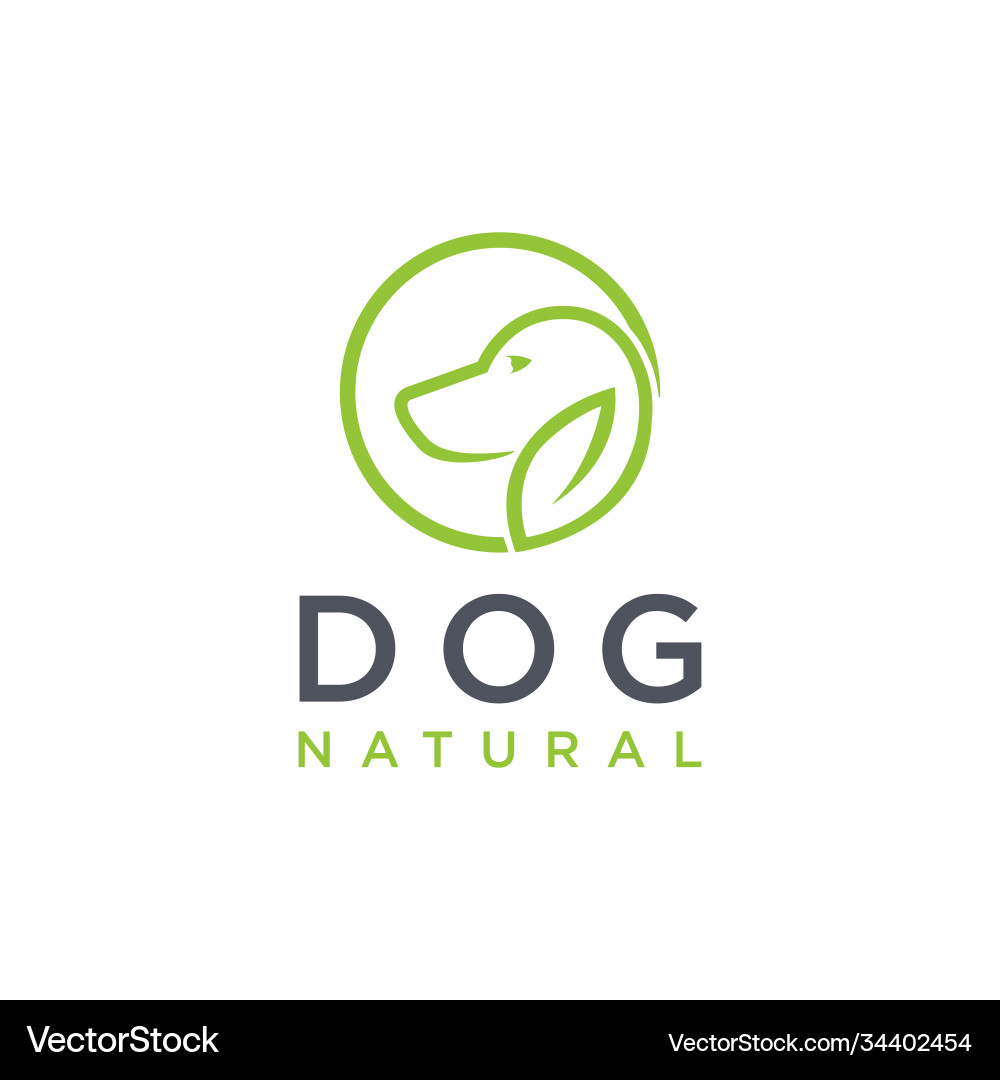 Minimalist dog with ear leaf logo icon template Minimalist dog with ear leaf logo icon template vector image