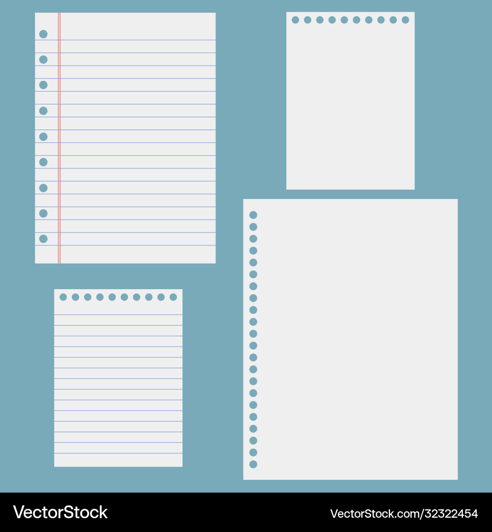 Notebook paper sheets Notebook paper sheets vector image
