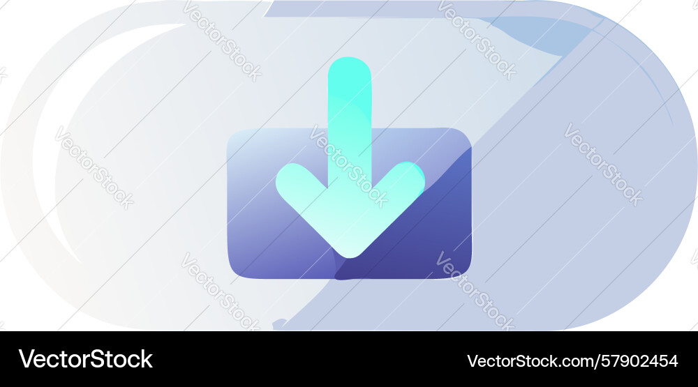 Rounded download button icon design generative ai Vector Image