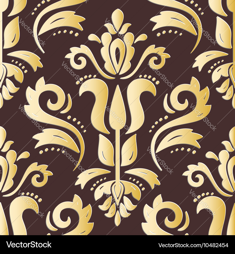 Seamless oriental pattern with 3d elements vector image