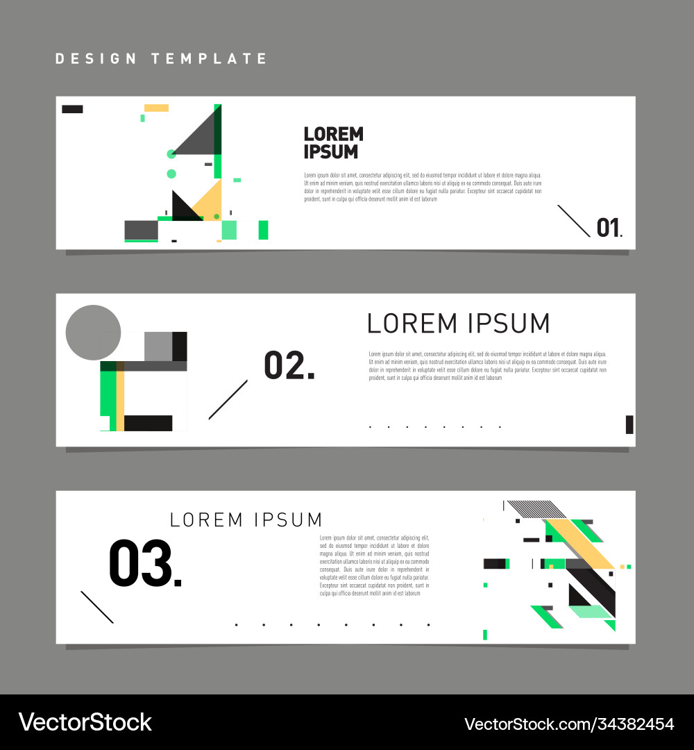 Set abstract banner web design template retro vector image