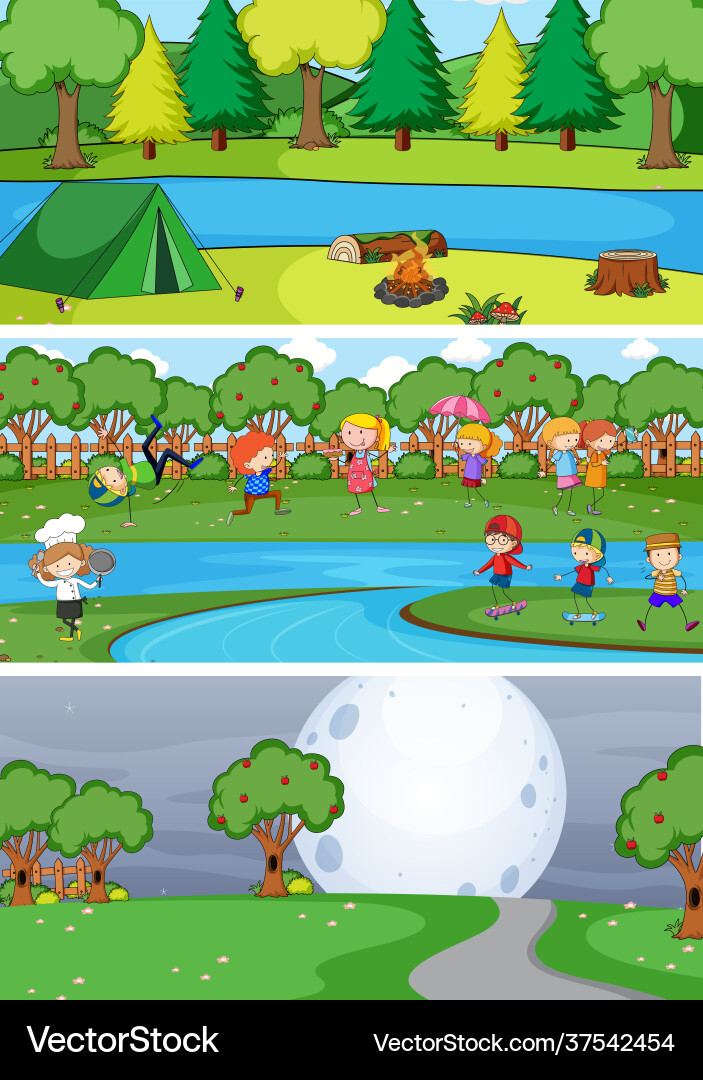 Set different horizontal scenes background Set different horizontal scenes background vector image