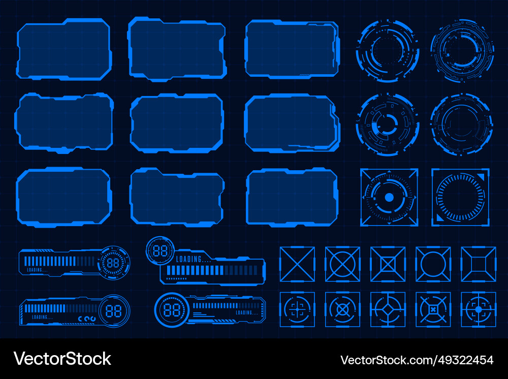 Set technology futuristic interface frame hud vector image