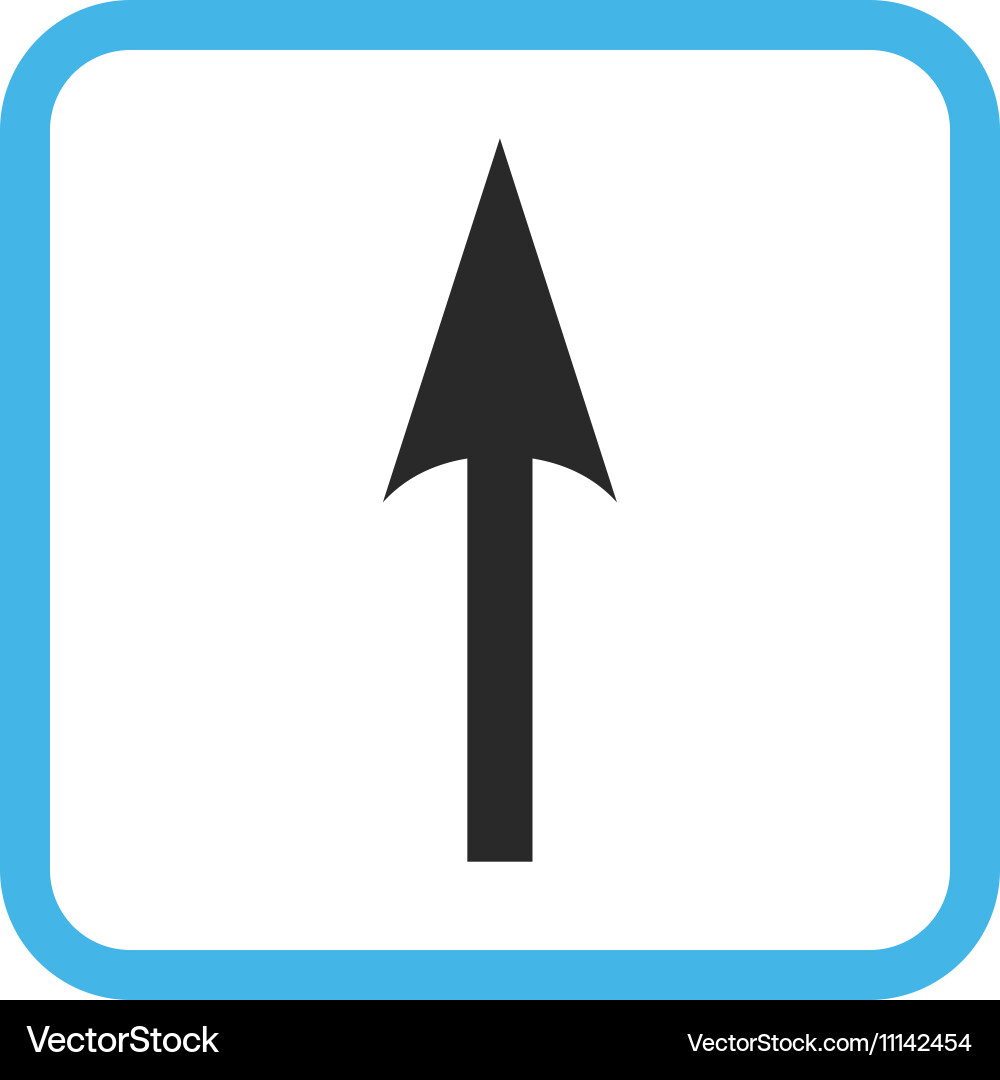 Sharp arrow up icon in a frame vector image