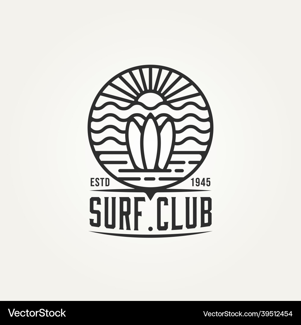 Surfing minimalist line art logo icon design Surfing minimalist line art logo icon design vector image
