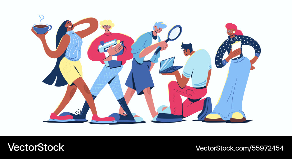 Time management concept in cartoon web design Time management concept in cartoon web design Vector Image