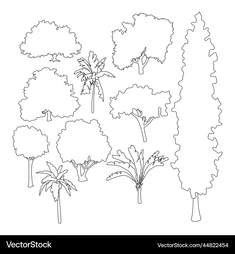 Tree icon set vector image