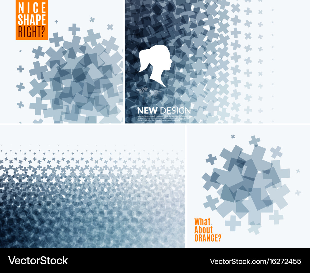 Abstract design elements with cross vector image
