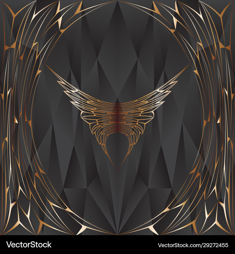 Abstract Golden Triangle Pattern Vector Image