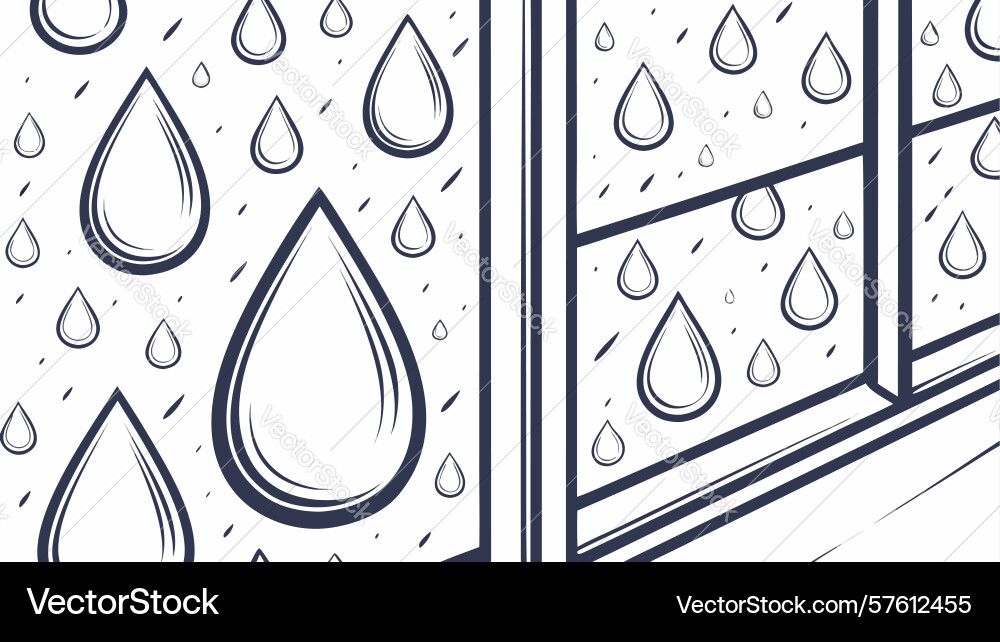 Abstract raindrops on window with dynamic lines Vector Image
