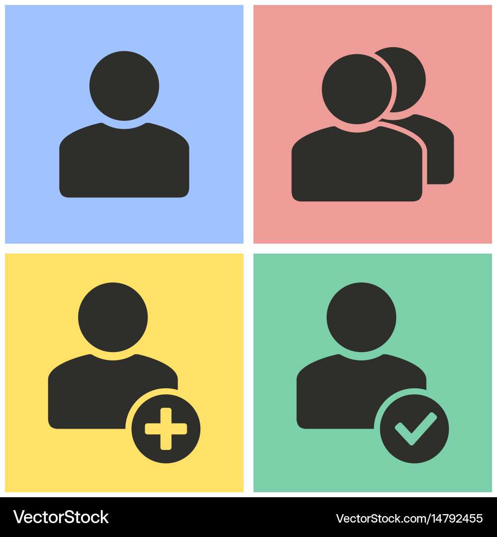 Account Icon Set - User Profiles vector image