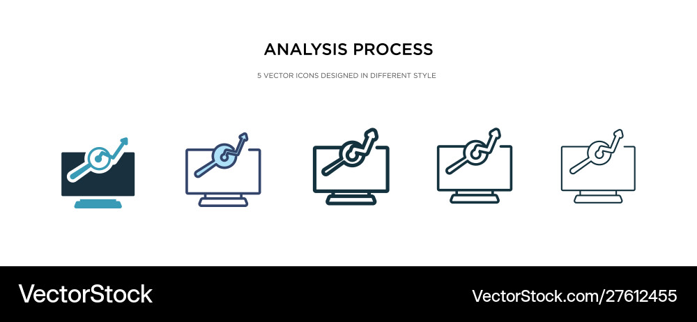 Analysis process icon in different style two Analysis process icon in different style two vector image