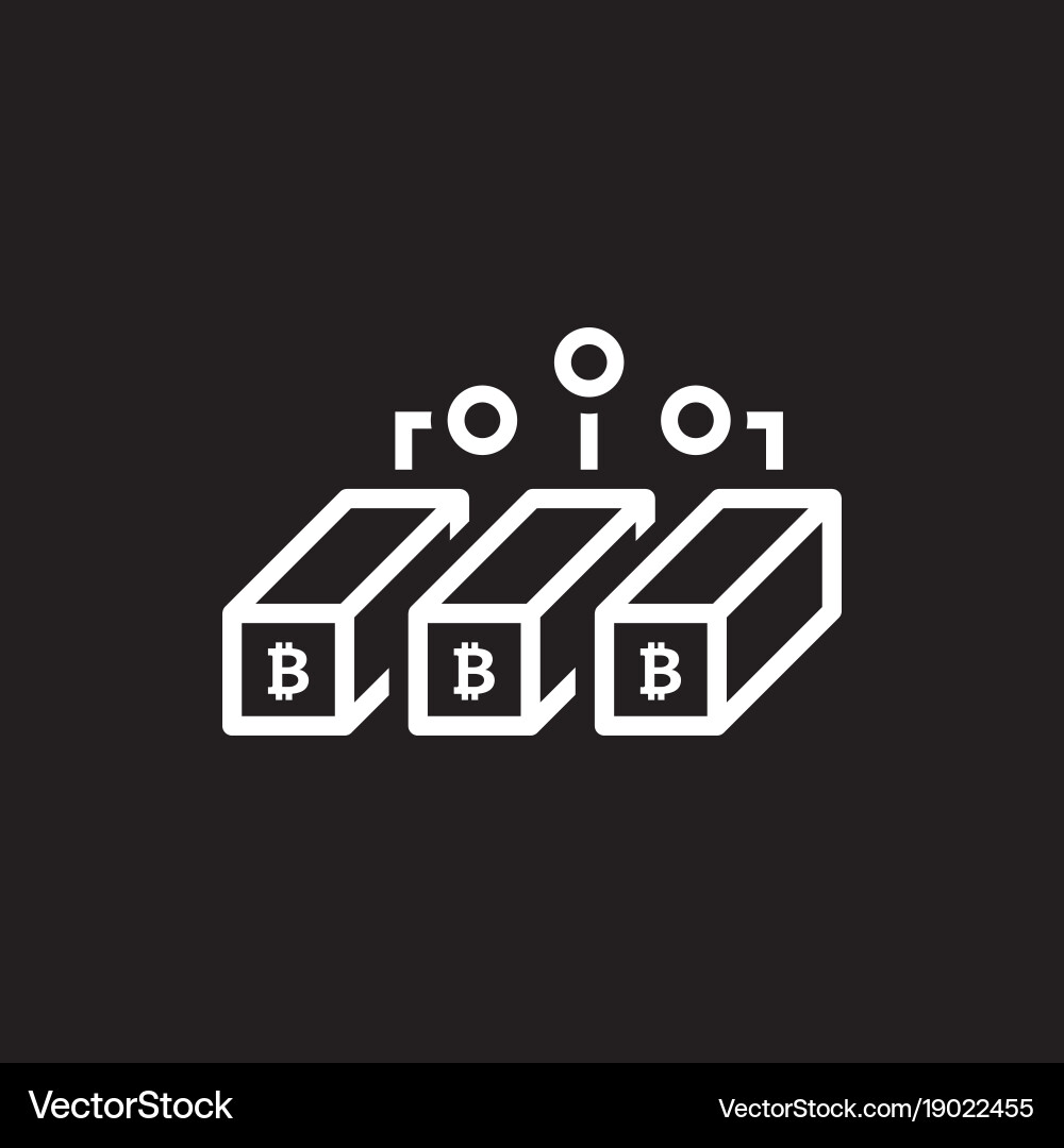Bitcoin Mining Icon Set vector image