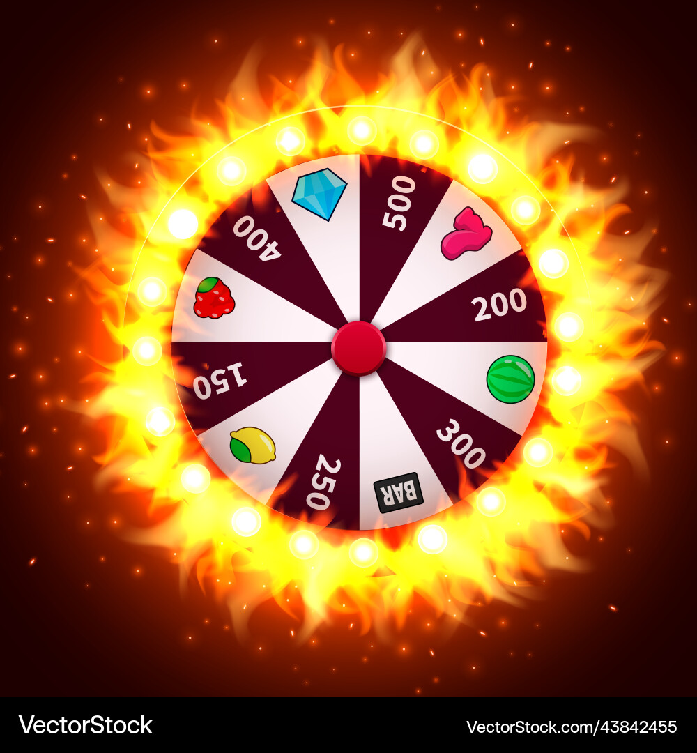 Burning Rad von Glück oder Glück spielen Chance Burning Rad von Glück oder Glück spielen Chance vektorbild