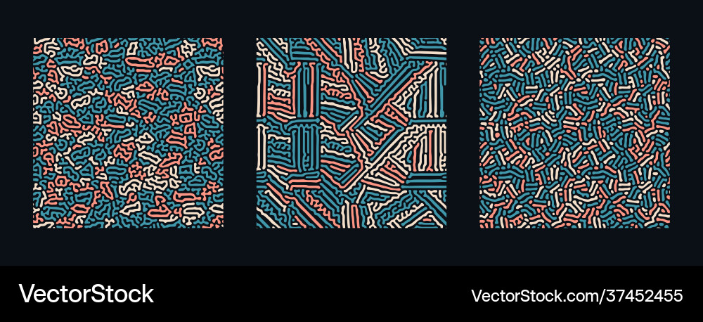 Collection turing abstract seamless pattern Collection turing abstract seamless pattern vector image