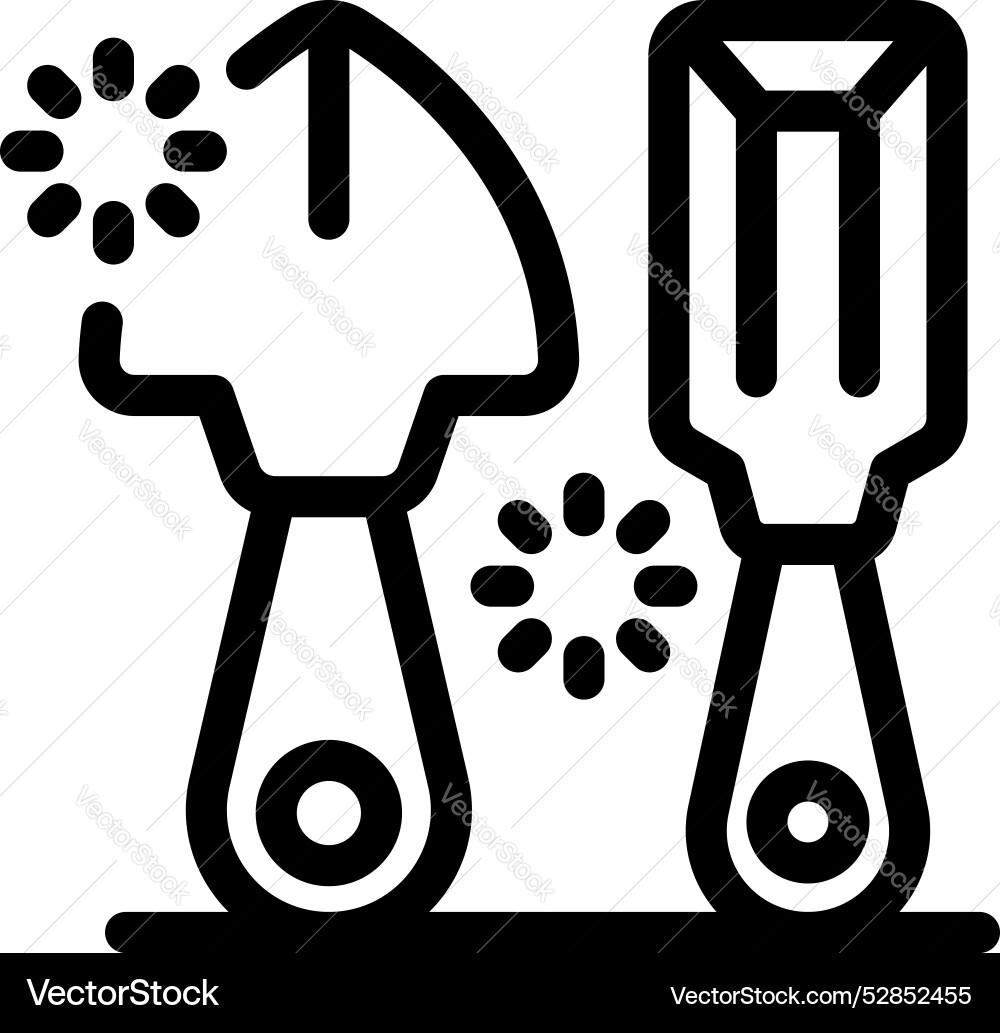 Construction tools chisel trowel loading waiting Construction tools chisel trowel loading waiting vector image