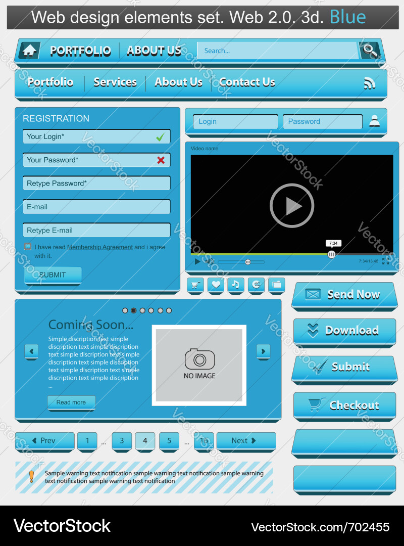 Creative web design elements set Vector Image