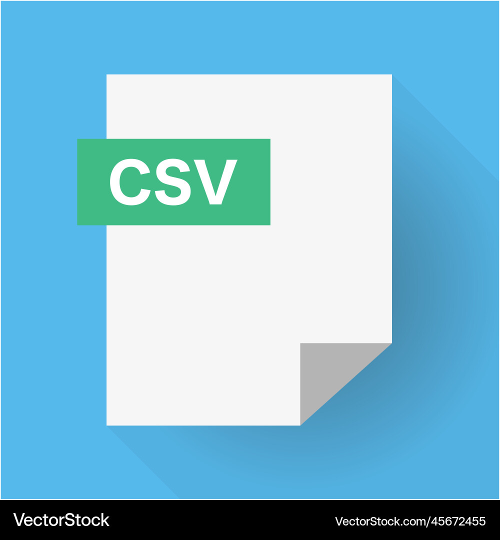 Csv file icon isolated on blue background vector image