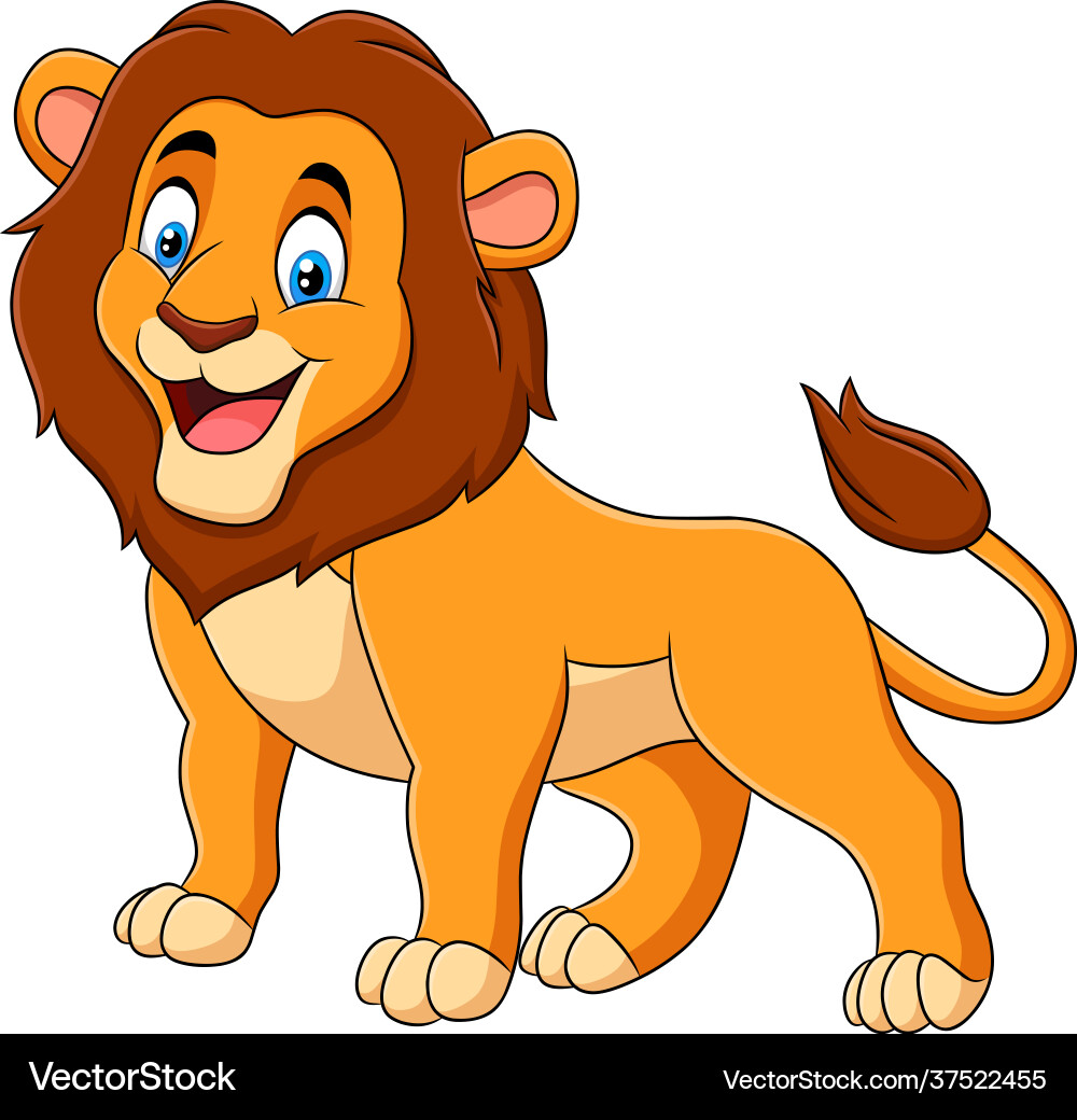 Cute lion cartoon animal Cute lion cartoon animal vector image