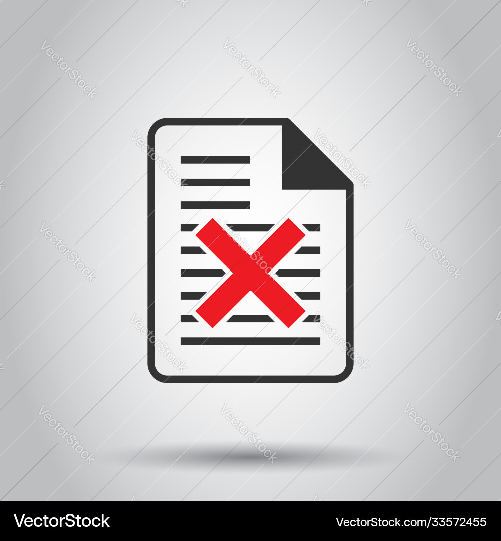 Document error icon in flat style broken report Document error icon in flat style broken report vector image