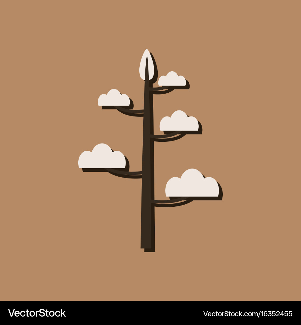 Flat icon design collection simple tree Vector Image