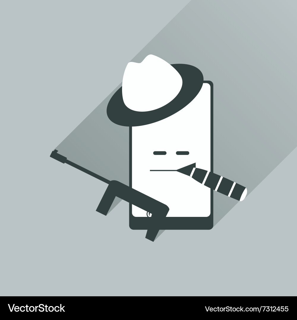 Flat web icon with long shadow mobile bandit Vector Image
