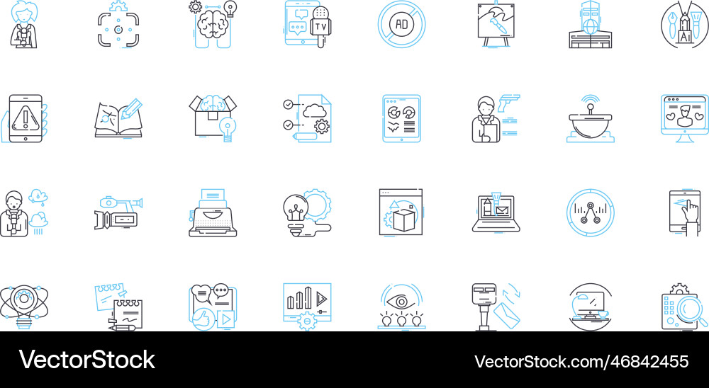 Gatherings and assemblies linear icons set Gatherings and assemblies linear icons set Vector Image