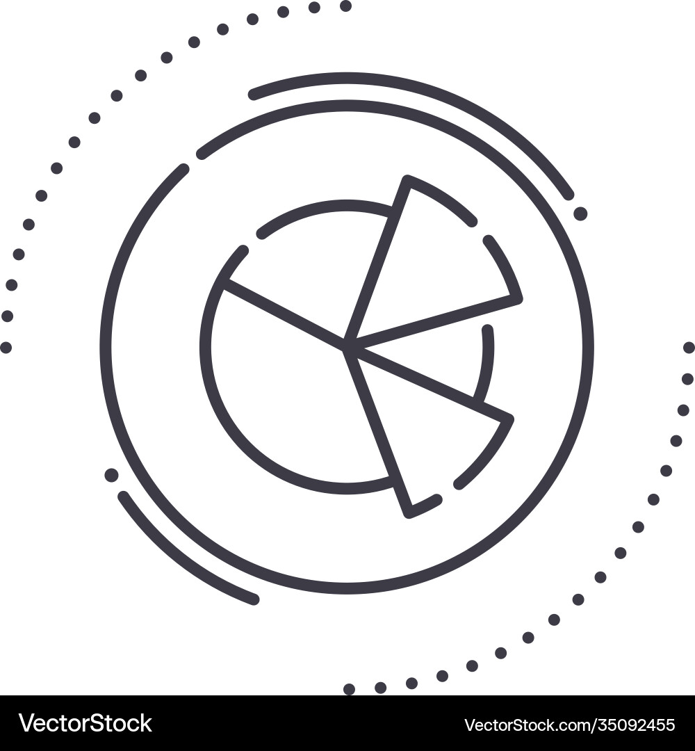 Global data icon linear isolated vector image