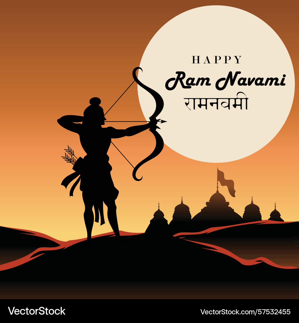 Gradient ram navami design vector image