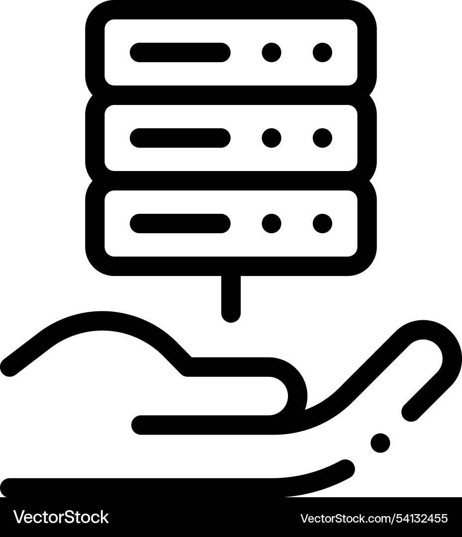 Hosting icon thin linear style design isolated Hosting icon thin linear style design isolated Vector Image