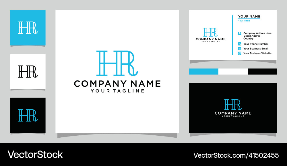 Hr oder rh Buchstaben Logo Design Hr oder rh Buchstaben Logo Design vektorbild