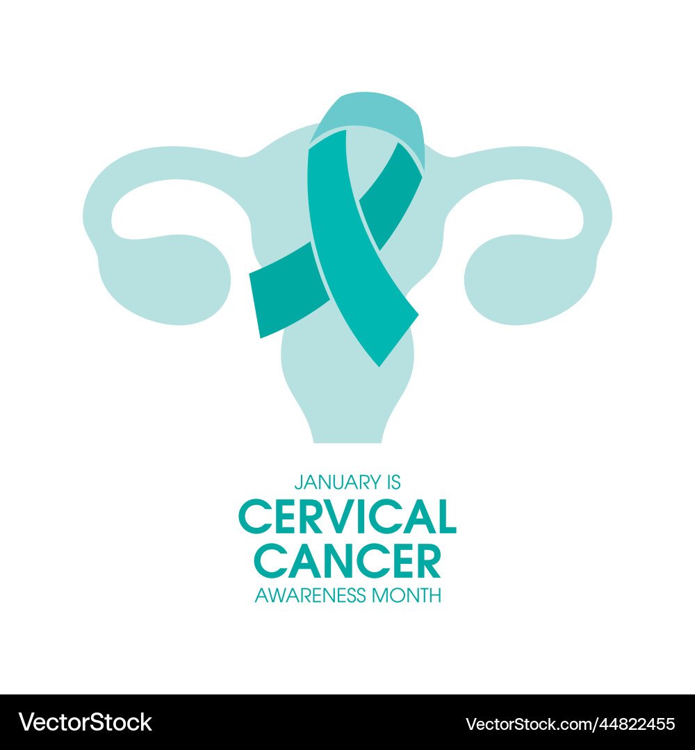 January is cervical cancer awareness month poster January is cervical cancer awareness month poster vector image