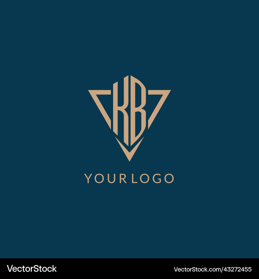 Kb logo initials triangle shape style creative Vector Image