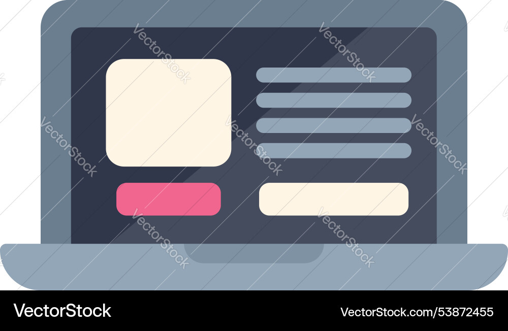 Laptop showing website design program interface Laptop showing website design program interface vector image