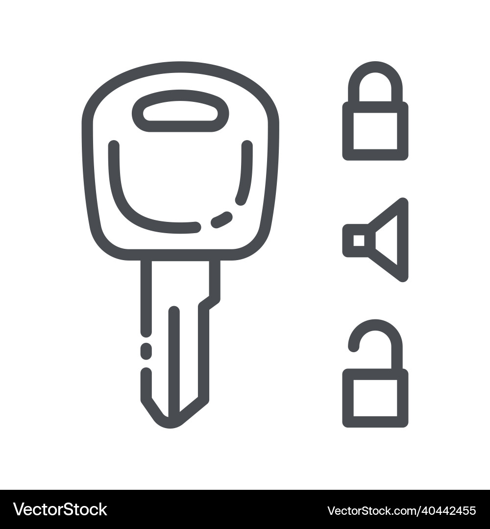 Line icon of an ignition key front view Vector Image