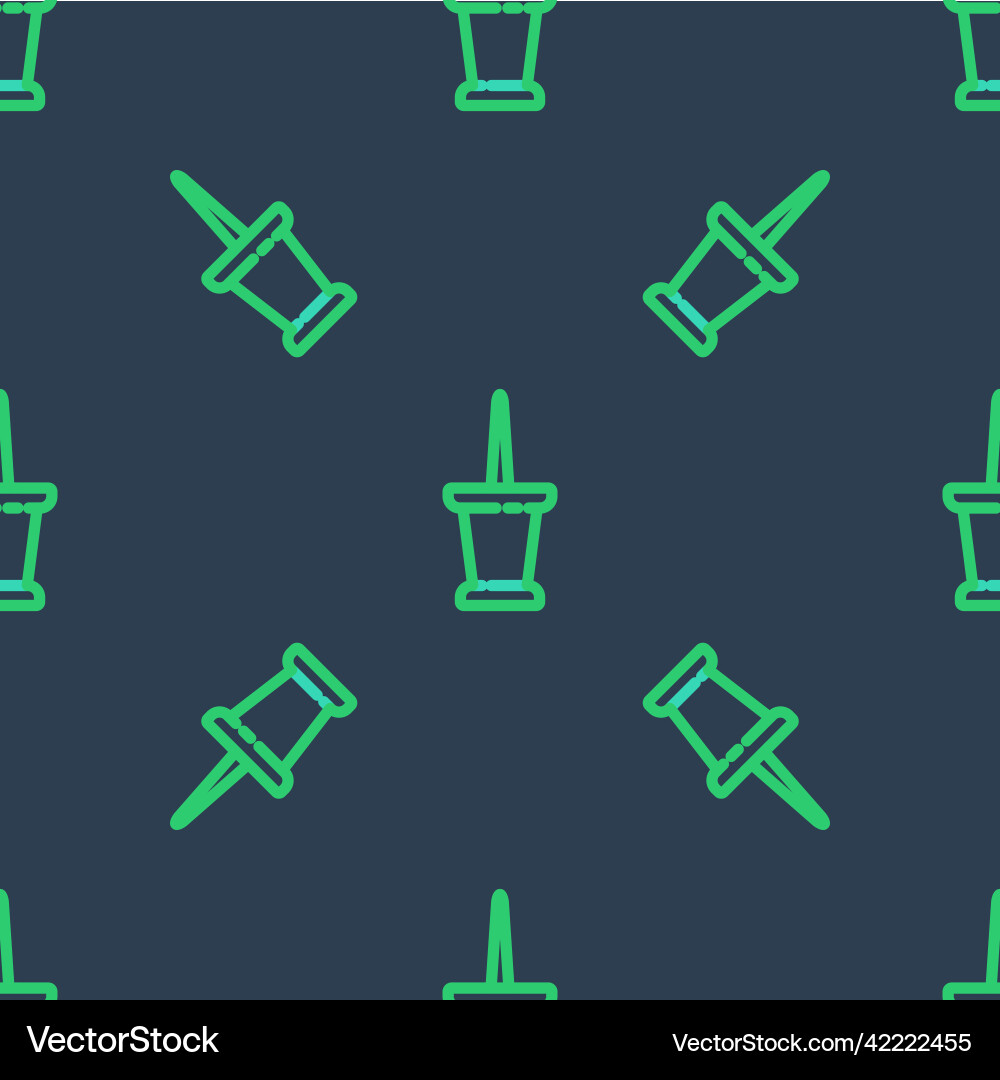Line push pin icon isolated seamless pattern Line push pin icon isolated seamless pattern vector image