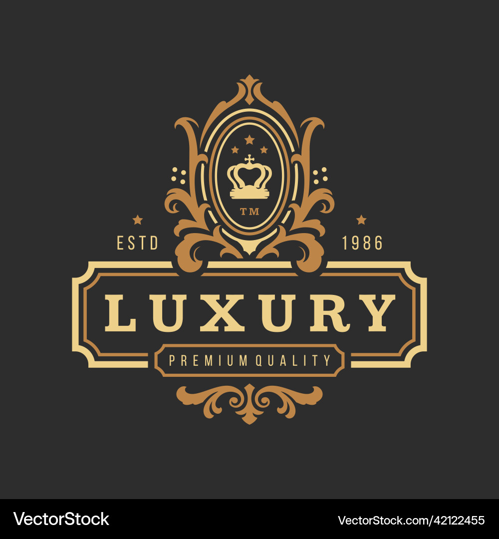 Luxury logo template object for logotype Luxury logo template object for logotype Vector Image