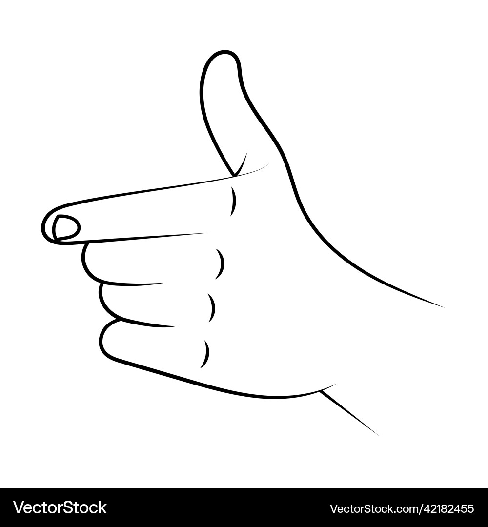 Pointing with index finger sketch vector image